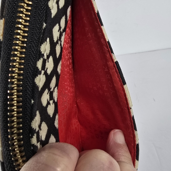 Kate Spade Black and Cream Print Zip Around Continental Wallet/Clutch CC Slots - Picture 5 of 15